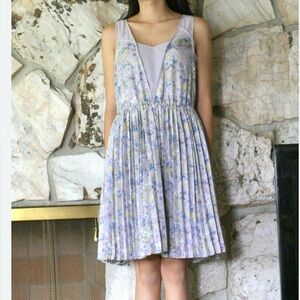 LC Lauren Conrad Floral Midi Dress - Purple, Yellow, Gray